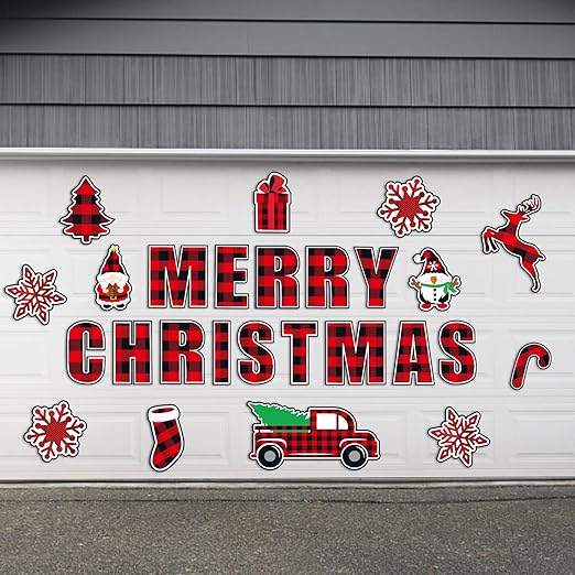 26Pcs Garage Door Christmas Decorations, Garage