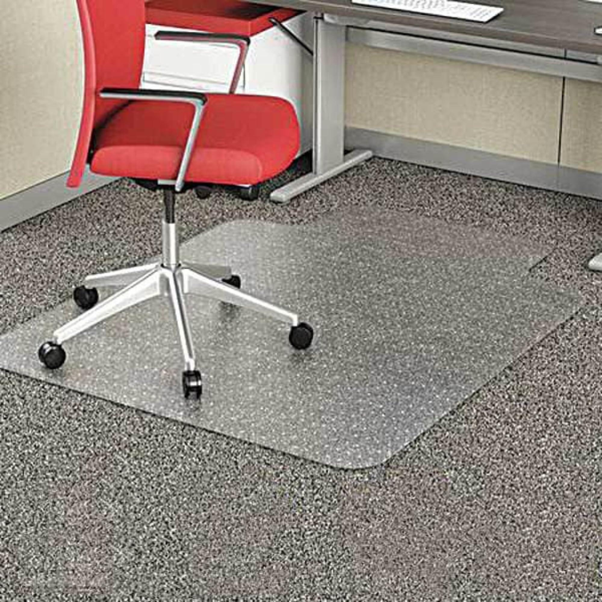 Low Pile Carpet Office Mat Chair Mat | Clear, Traditional Lip (36" x 48")
