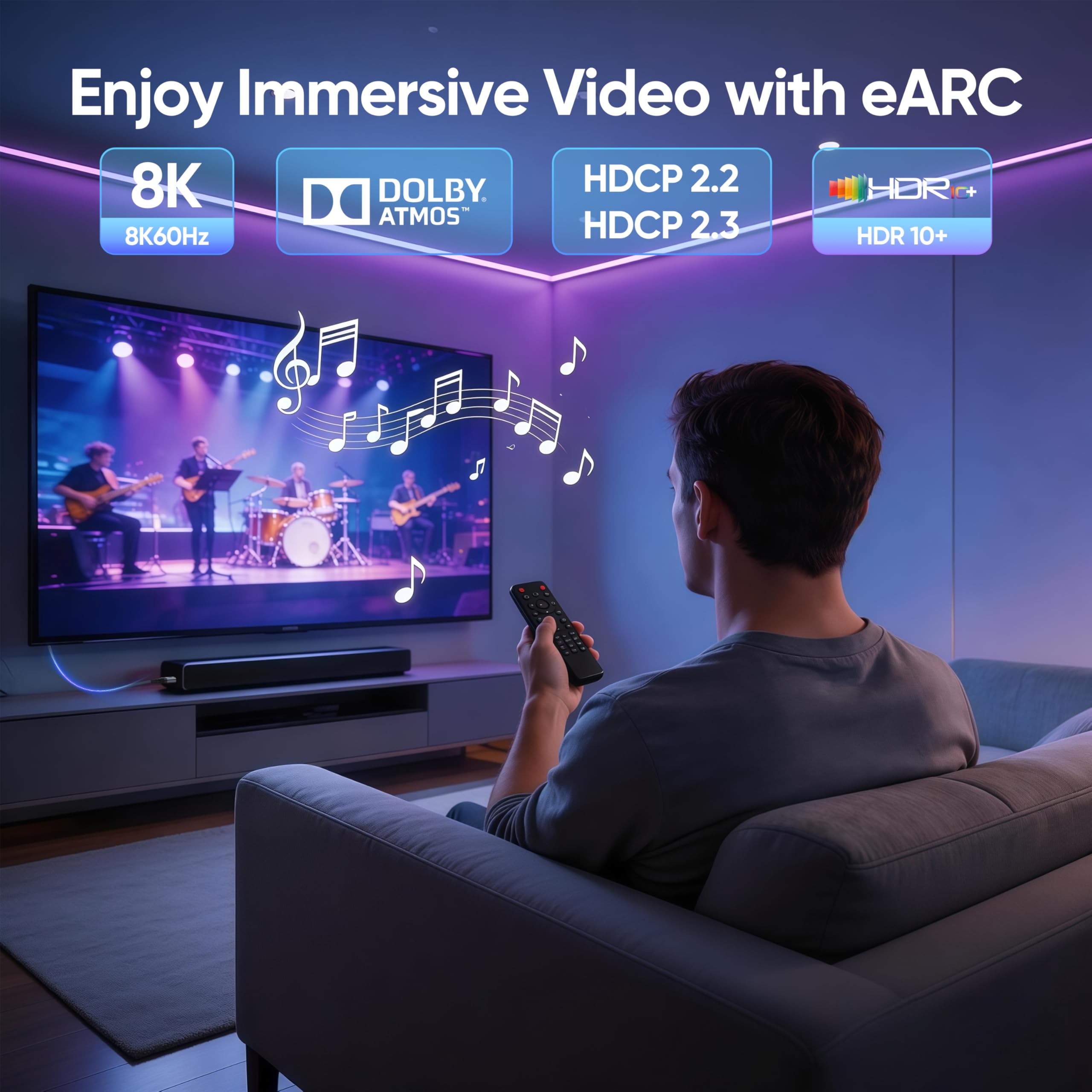 Confezione da 10 cavi HDMI 2.1 da 8 K, 3 m, cavo HDMI lungo Multipack, cavi HDMI eARC ad alta velocità da 48 Gbps, 4K a 144 Hz 8K a 60 Hz, HDR10, eARC, HDCP per computer, monitor, HDTV, TV, Soundbar