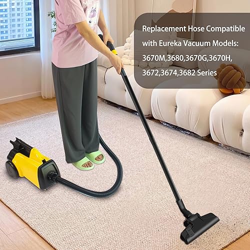 Miniatura 2 de Manguera de repuesto para aspiradora Eureka 3670M, compatible con modelos 3670M, 3680, 3670G, 3670H, 3672, 3674, 3682 Series (paquete de 2)