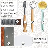 Vista 3 de Superbaking Banneton - Juego de cestas a prueba de pan, ovalada de 10 pulgadas, cesta a prueba de masa madre para suministros de herramientas