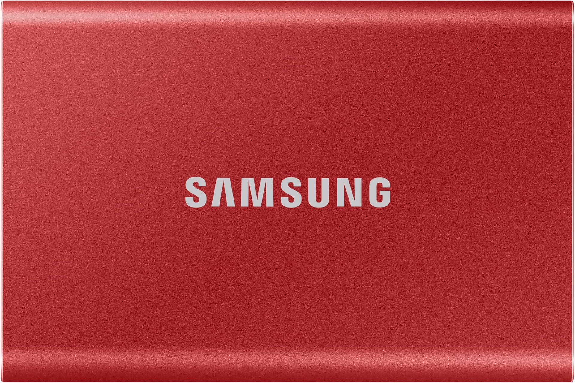 Samsung T7 Portable SSD - 2 TB - USB 3.2 Gen.2 External SSD - Metallic Red (MU-PC2T0R/WW)