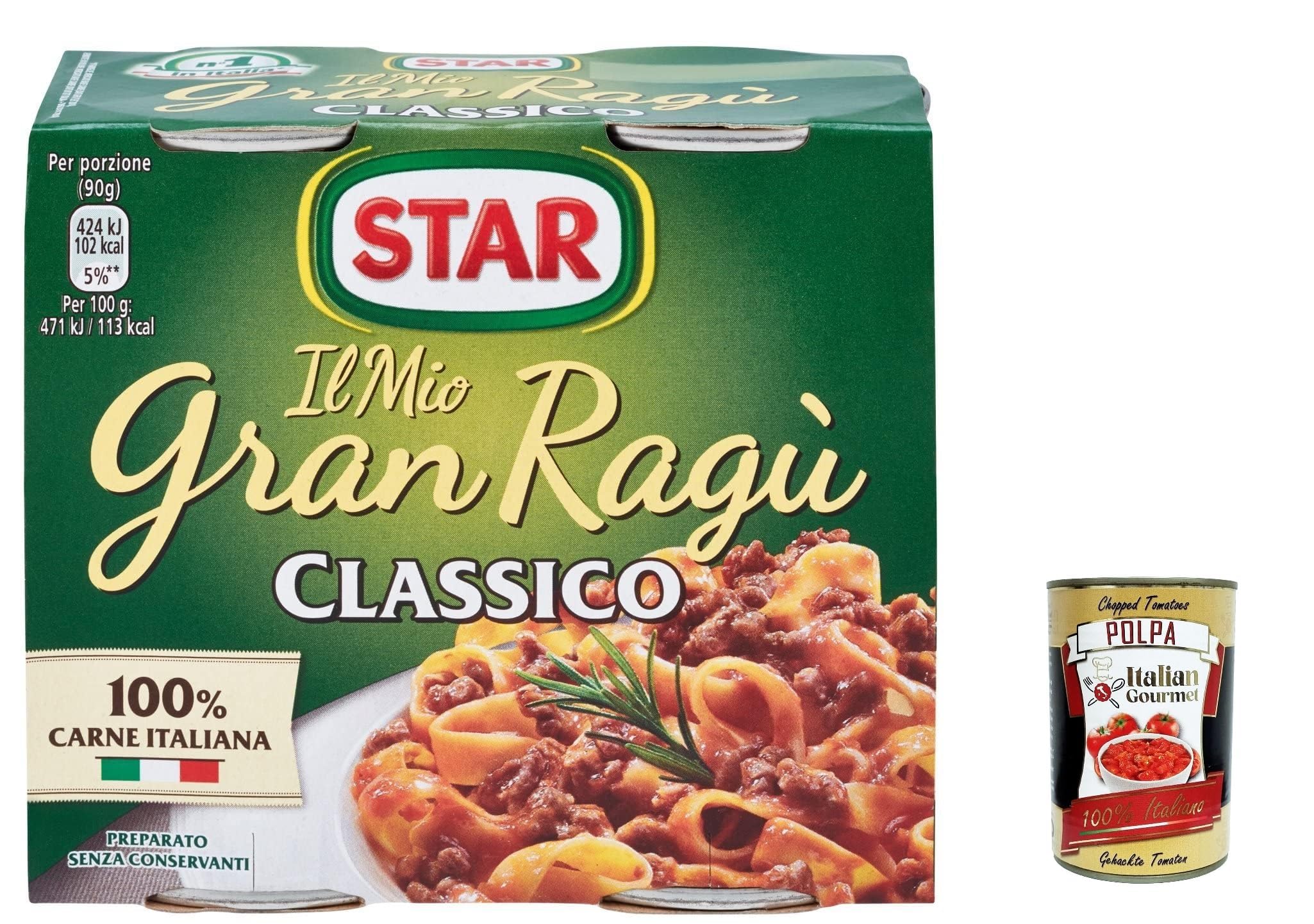 Italian Gourmet Ragù Sauce Bundle 6x 2x180g + Italian Gourmet Polpa Gratis – Italienische Bolognese Fleischsauce – Klassische Pasta Sauce für Spaghetti, Lasagne & Pasta Gerichte