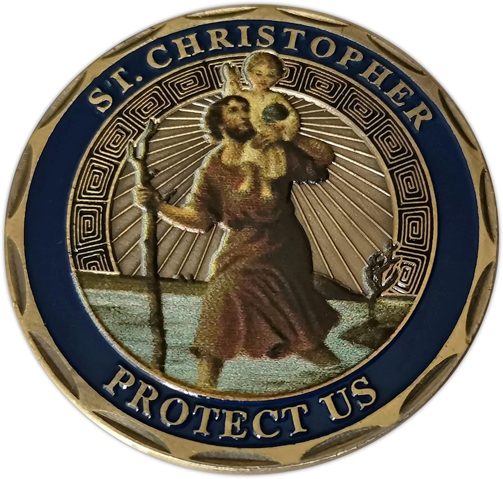 St. Christopher Patron Saint of Travelers 40mm Collectible Souvenir Coin - Protective Talisman for Luck & Safety