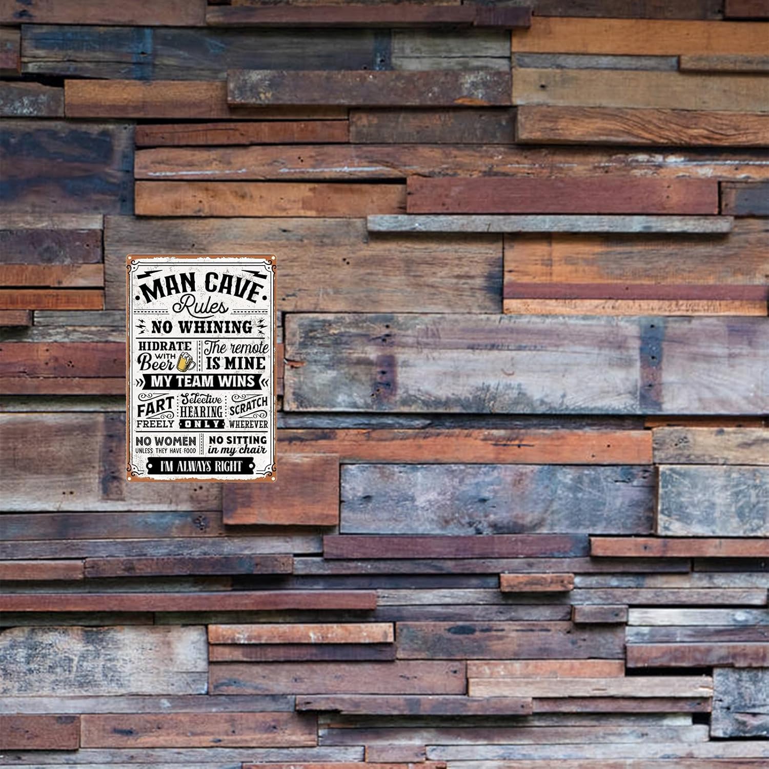 Man Cave Rules Sign Funny Man Cave Decor Retro Metal Tin Signs Mancave Stuff for Men Room Bar Wall Decoration 8x12 Inches - Image 6