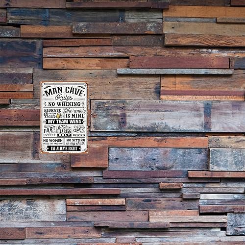 Miniatura 6 de Letrero de reglas de la cueva de hombre, divertido decoración de cueva de hombre, retro, de metal, letreros de metal Mancave para hombres,