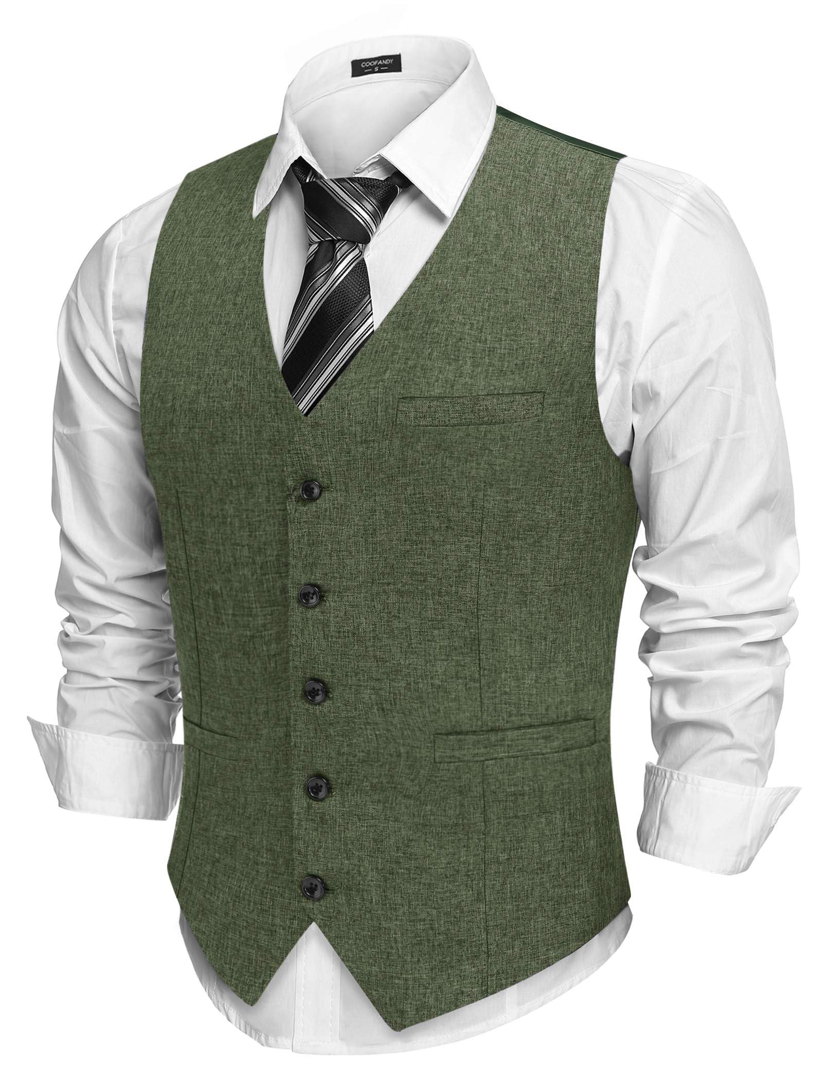 Men Casual Suit Vest Formal Dress Vest Slim Fit Waistcoat Business Wedding-image-42