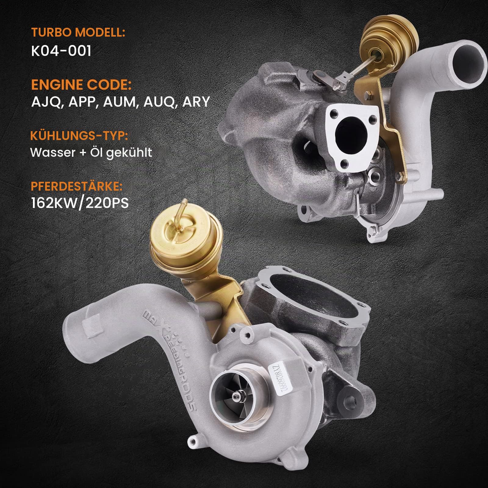maXpeedingrods Turbo Turbolader K04-001 53049500001 06A145704S