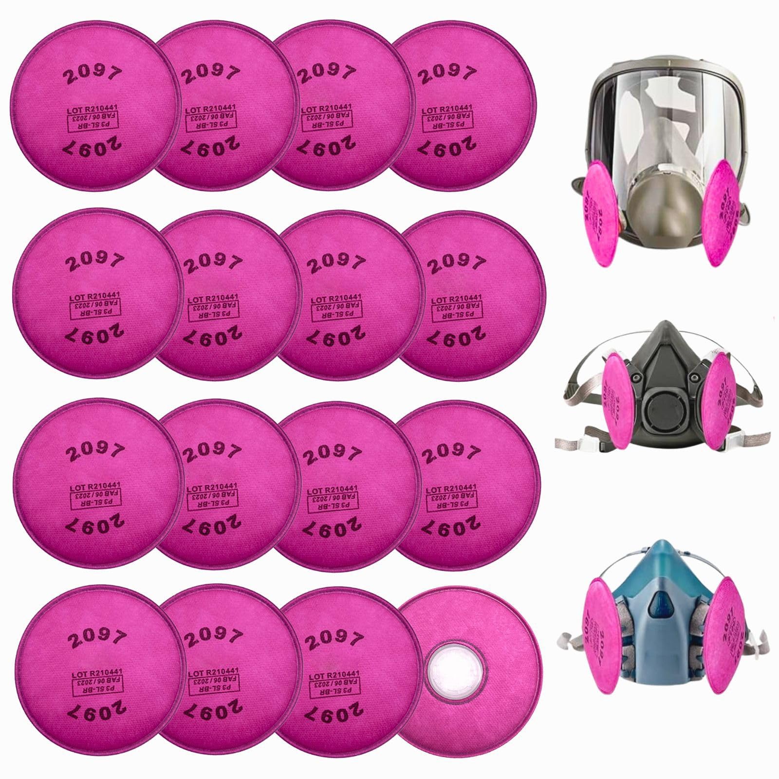 16Pcs(8Pack) 2097 Particulate Filter,Replacement for 6000 6200 6800 7000 FF-4 Item 2097 Filters,Use for Against Dust,Torch Cutting,Chemicals