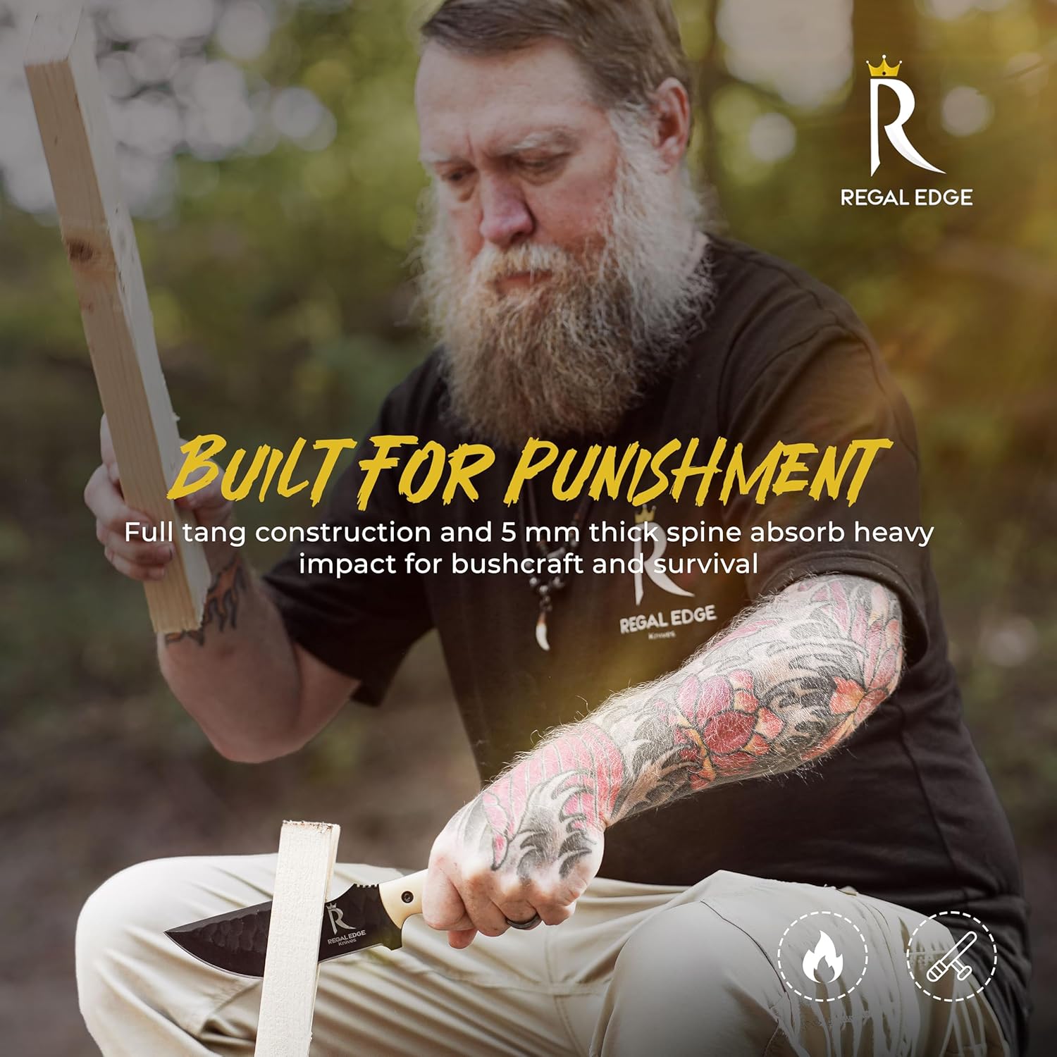 Bundle Of 5 Hunting And Camping Knives Gifts For Men And Women Fixed Blade Knives Full Tang