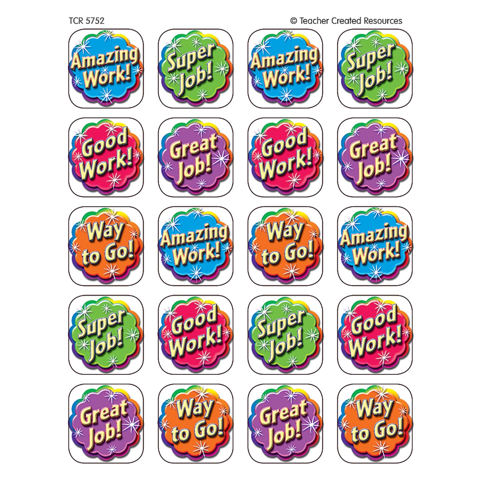 Teacher Created Resources Good Work Stickers, Multi Color (5752)