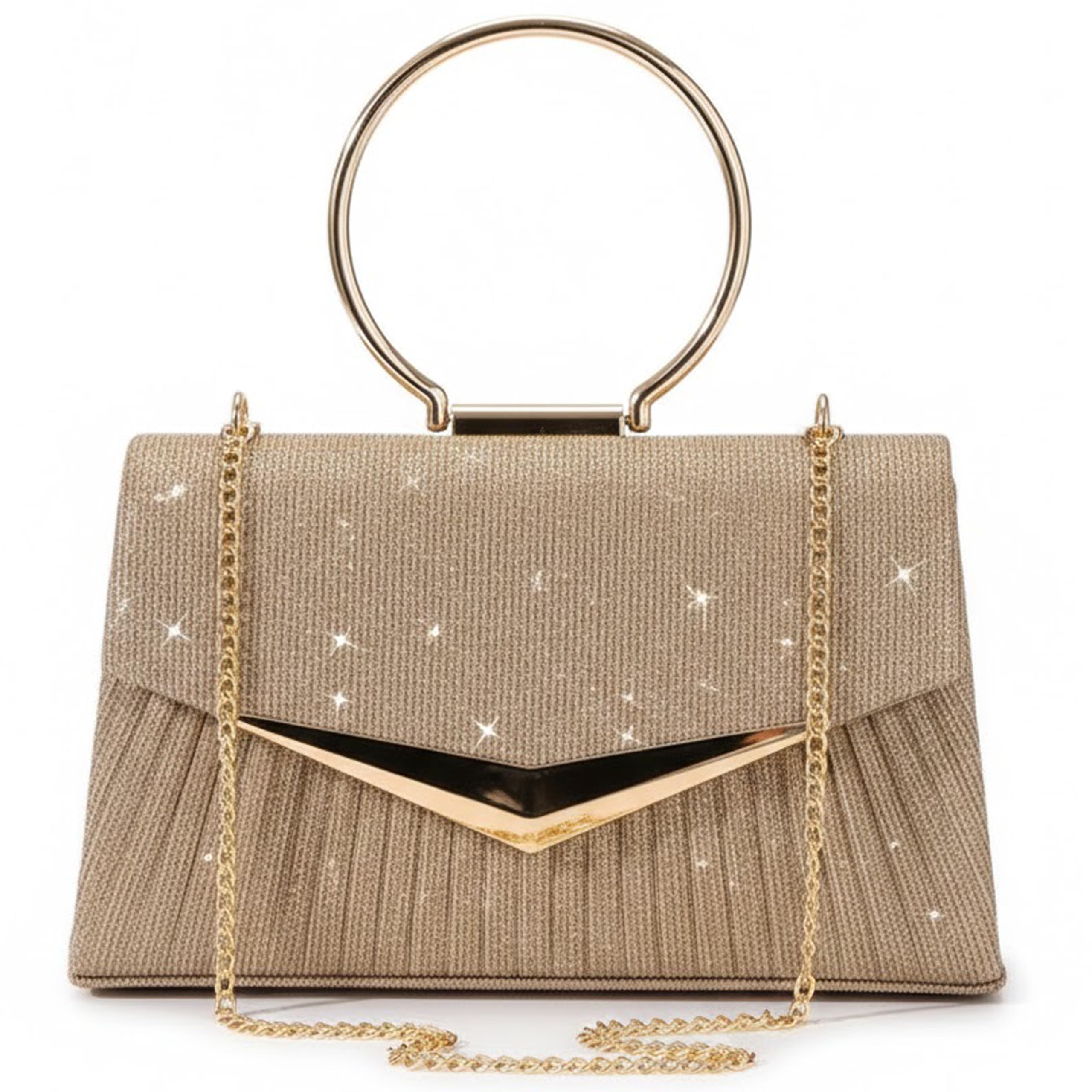 Women' Sparkling Glitter Evening Clutch Purse with Detachable Chain Strap - Closure Party Handbag Suitable for Weddings, Proms, Night Out - Luxury Glam Handbag-image-21
