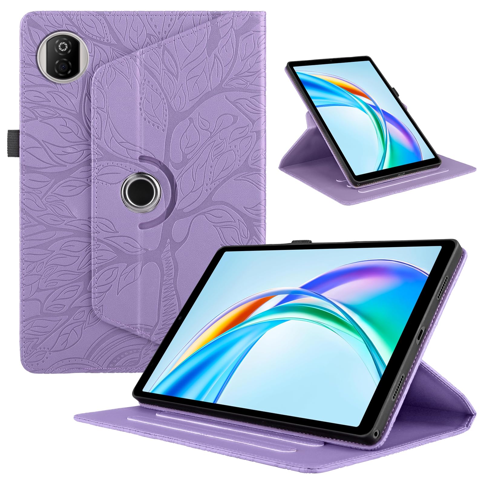 Funda para Samsung Galaxy Tab S9/ S8/ S7 11" (SM-X710/X700/T870) PU Cuero Tablets Protectora Cover 360°Carcasa Giratoria de ángulo Múltiple Stand Función Tablets Funda,Rojo Árboles — view 161
