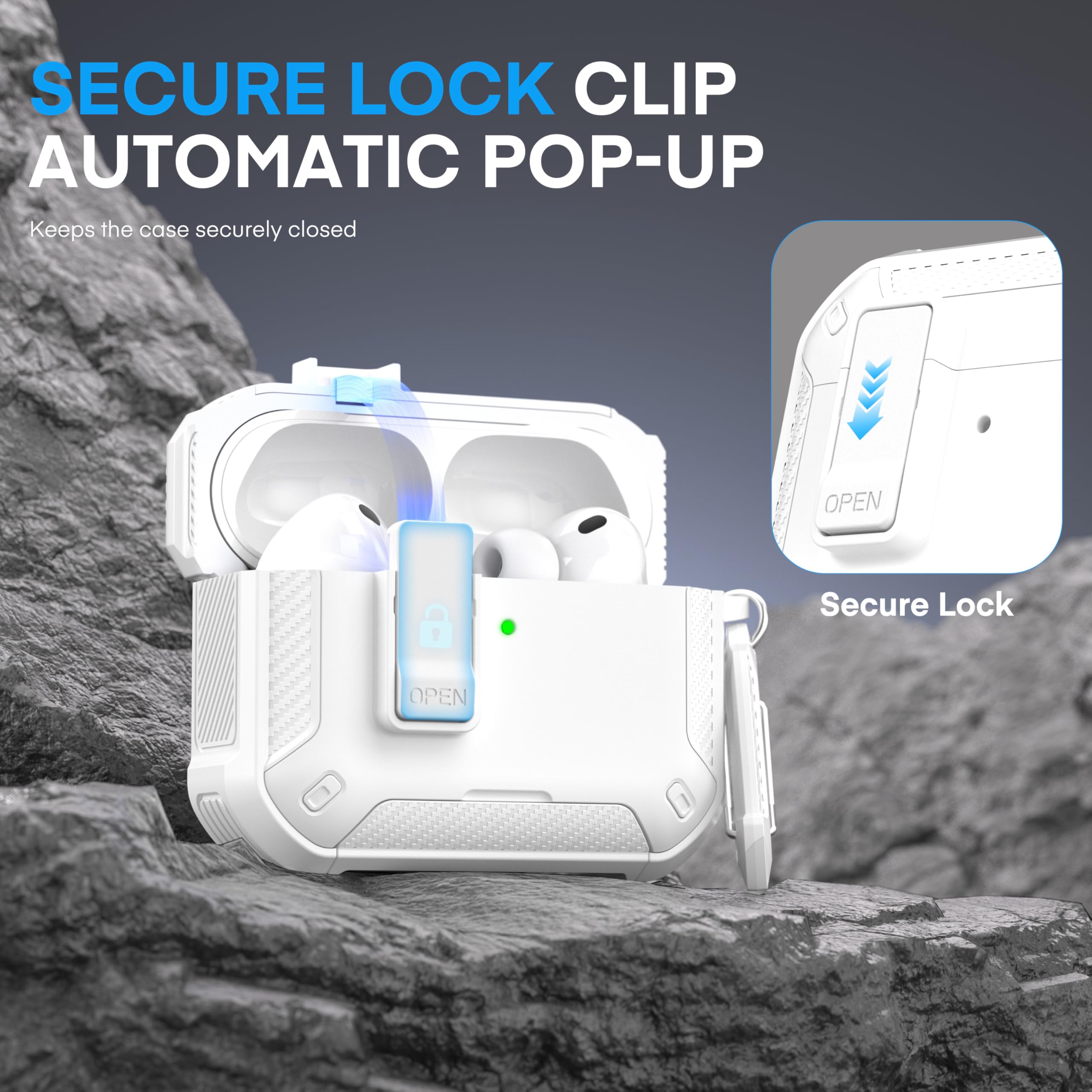 Amazon | AirPods Pro 3用 磁気ロック付きケース、Magsafe対応、ダブル