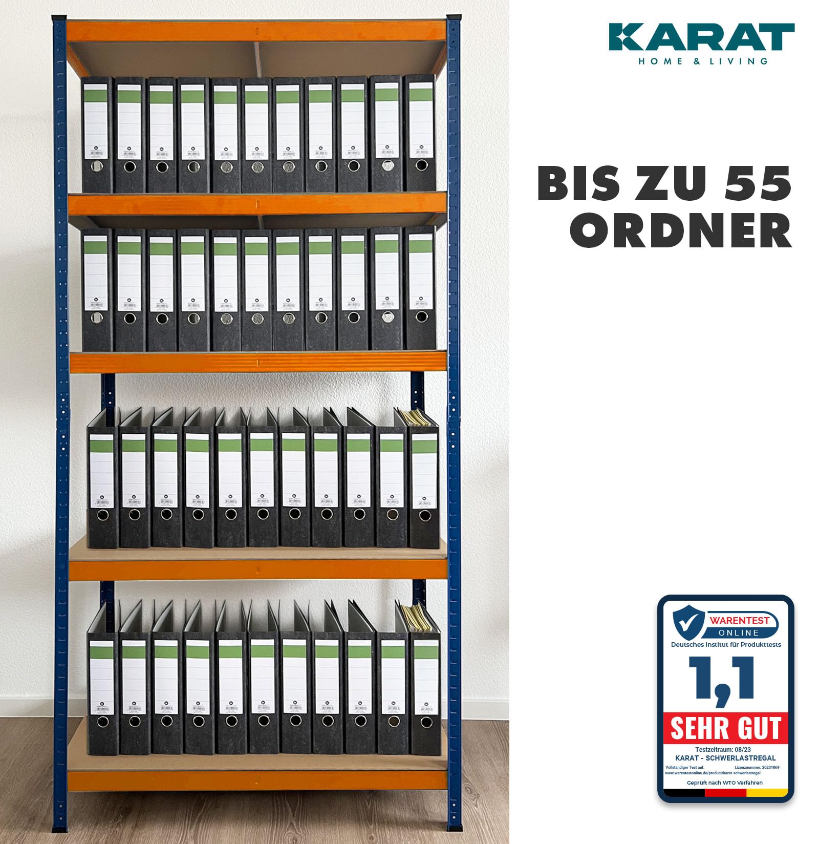 KARAT Rek voor zware lasten, hoekrek, metalen rek voor magazijn