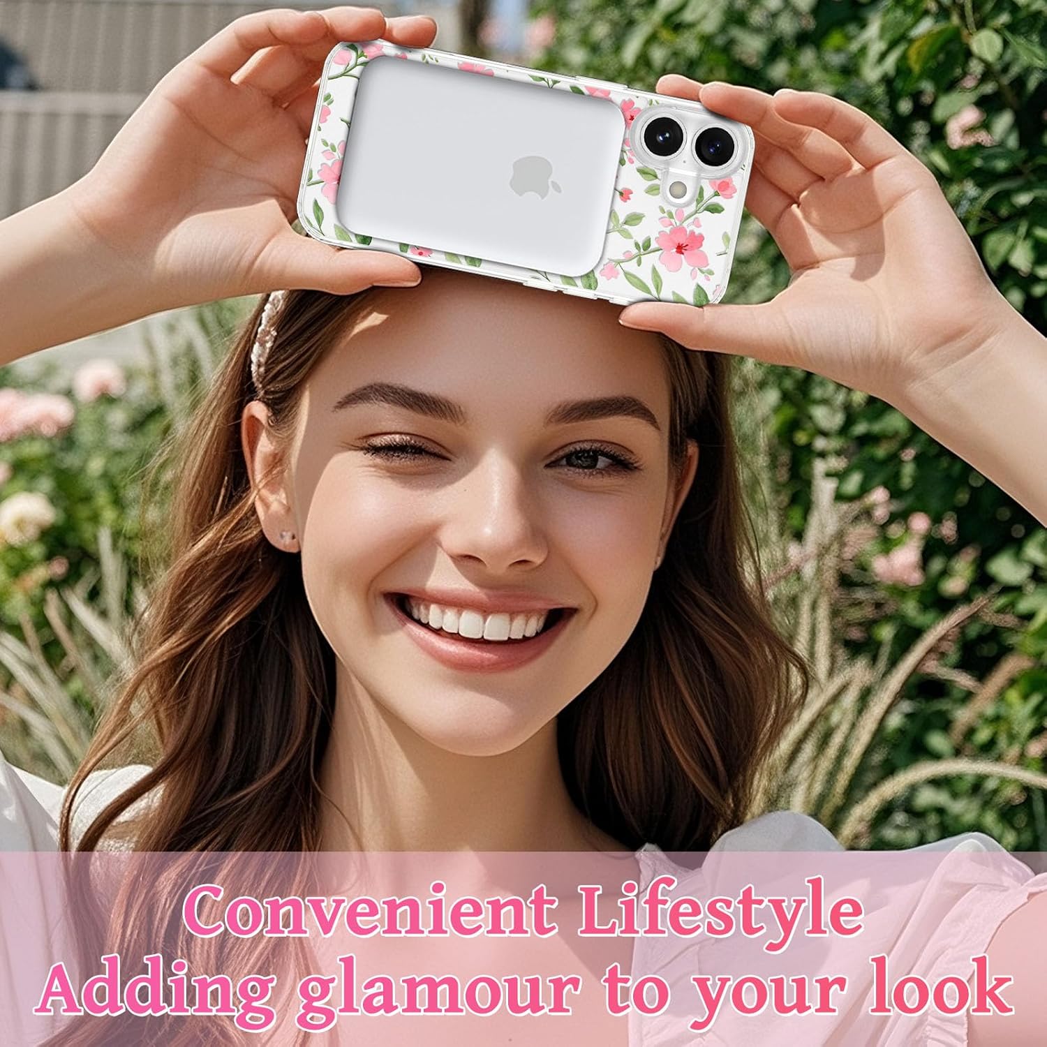 EYZUTAK Magnetic for iPhone 17 Case Flower Case Compatible with MagSafe, Pretty Floral Stylish Aesthetic Phone Cover Slim Clear Anti-Yellowing Protective Cover for Girls Women - Pink - Image 8