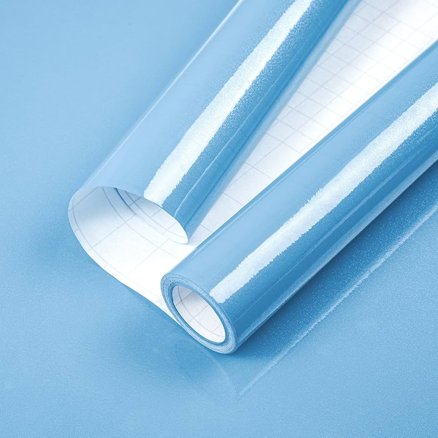 Hode Blue Wood Effect Vinyl Wrap Self Adhesive Wallpaper 30cmx2m, Waterproof Removable Sticky Back Plastic Roll, Peel And Stick Wallpaper For Kitchen Cupboards Worktop Cabinets Table Furniture