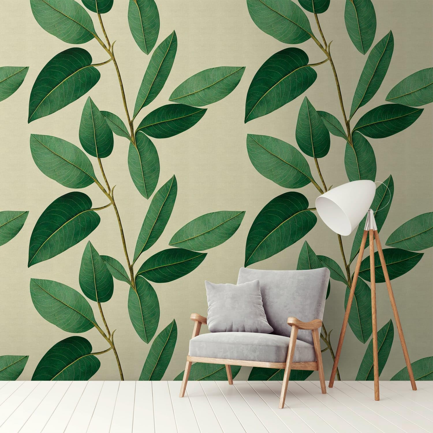 Papier peint floral intissé vert brun Profhome 398661-GU tapisserie panoramique