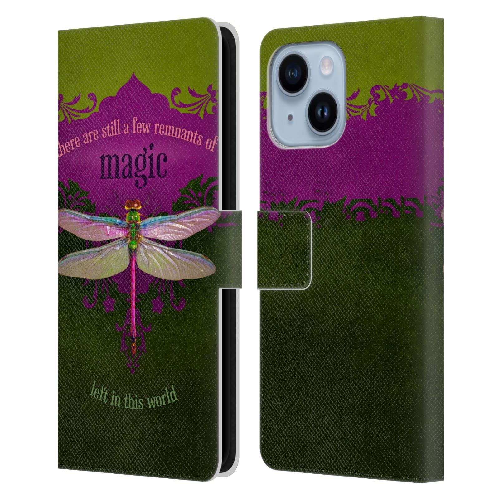 Étui portefeuille en cuir iPhone 14 Plus Head Case Designs protection insectes - 7