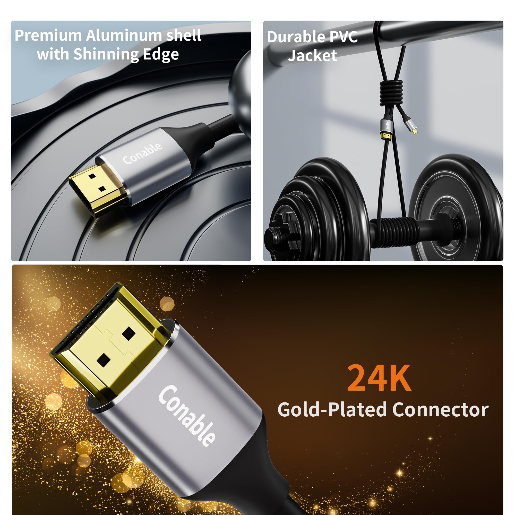 Cavo da micro HDMI a HDMI 2,4 m, cavo ad alta velocità Full HDMI a Micro HDMI, supporta 4K a 60Hz HDR ARC, compatibile con GoPro Hero, fotocamera sportiva, Raspberry Pi 4, fotocamera Sony, Nikon, Yoga