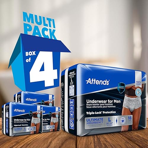 Miniatura 9 de Attends Ropa interior discreta, para hombre grande/extra grande 38" - 64" Número de parte Adum35 (18/paquete)