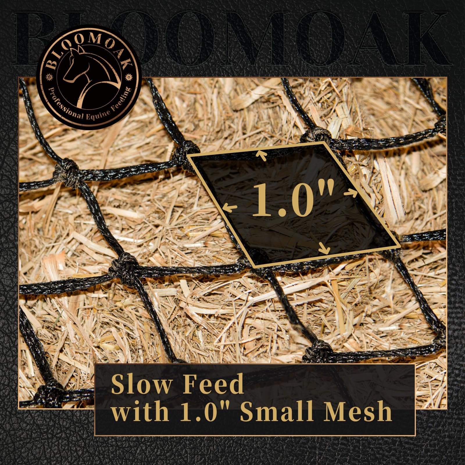 Bloomoak Rete da fieno a alimentazione ultra lenta con 4 clip a moschettone per cavalli/borsa da fieno morbida e piatta con grande capacità per l'alimentazione di un'intera giornata (L 160 x 101,6 cm