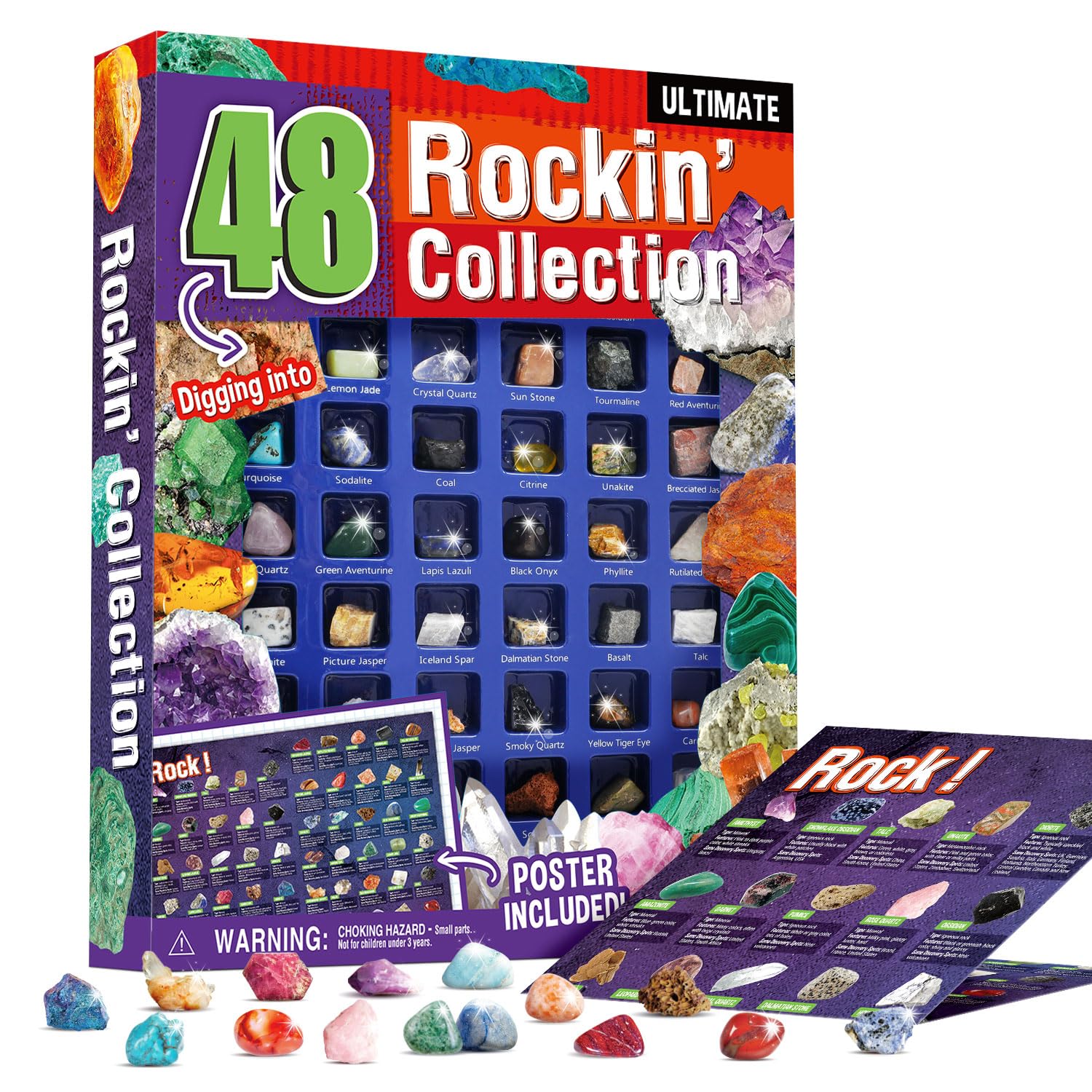 Amazon.com: Rocks Collection 48 PCS Rock and Mineral Education Set