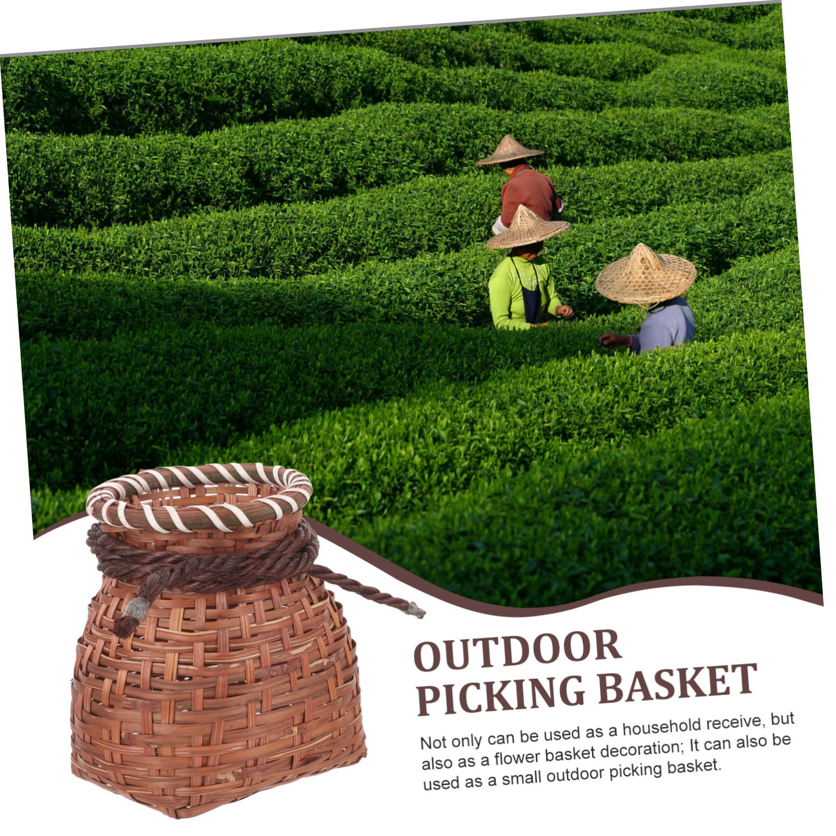 Amazon.co.jp: ICOBES かごを編む茶摘みかご竹編み魚籠藤竹編み釣り竿