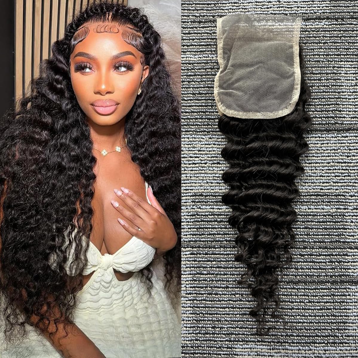 18 Inch Human Hair Lace Closure Extension 4x4 Free Part Pre Plucked Weydlor 18 Straight Lace Closure Wig | 100% Human Hair | Pre  main image 2