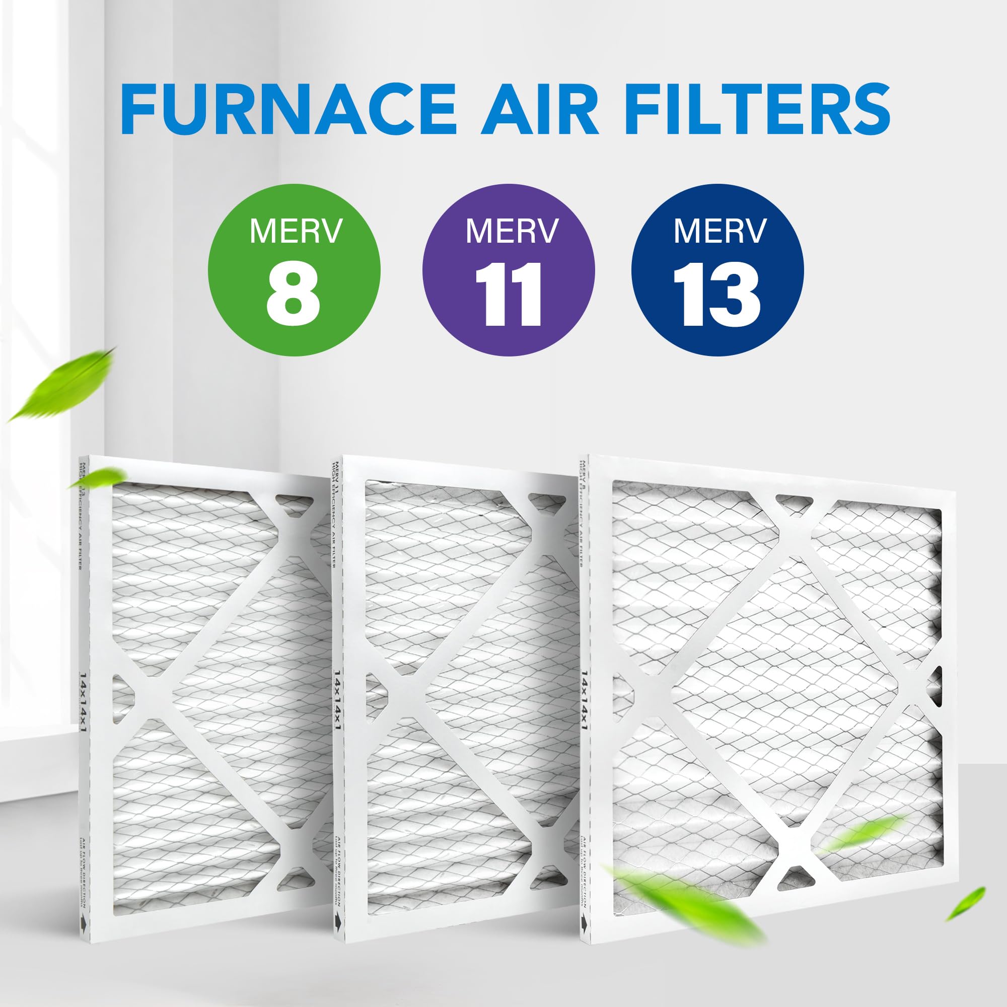 LotFancy Filtri aria 14 x 14 x 1, filtri aria MERV 13 AC, confezione da 6 filtri HVAC pieghettati (dimensioni effettive: 35 x 35 x 1 cm)
