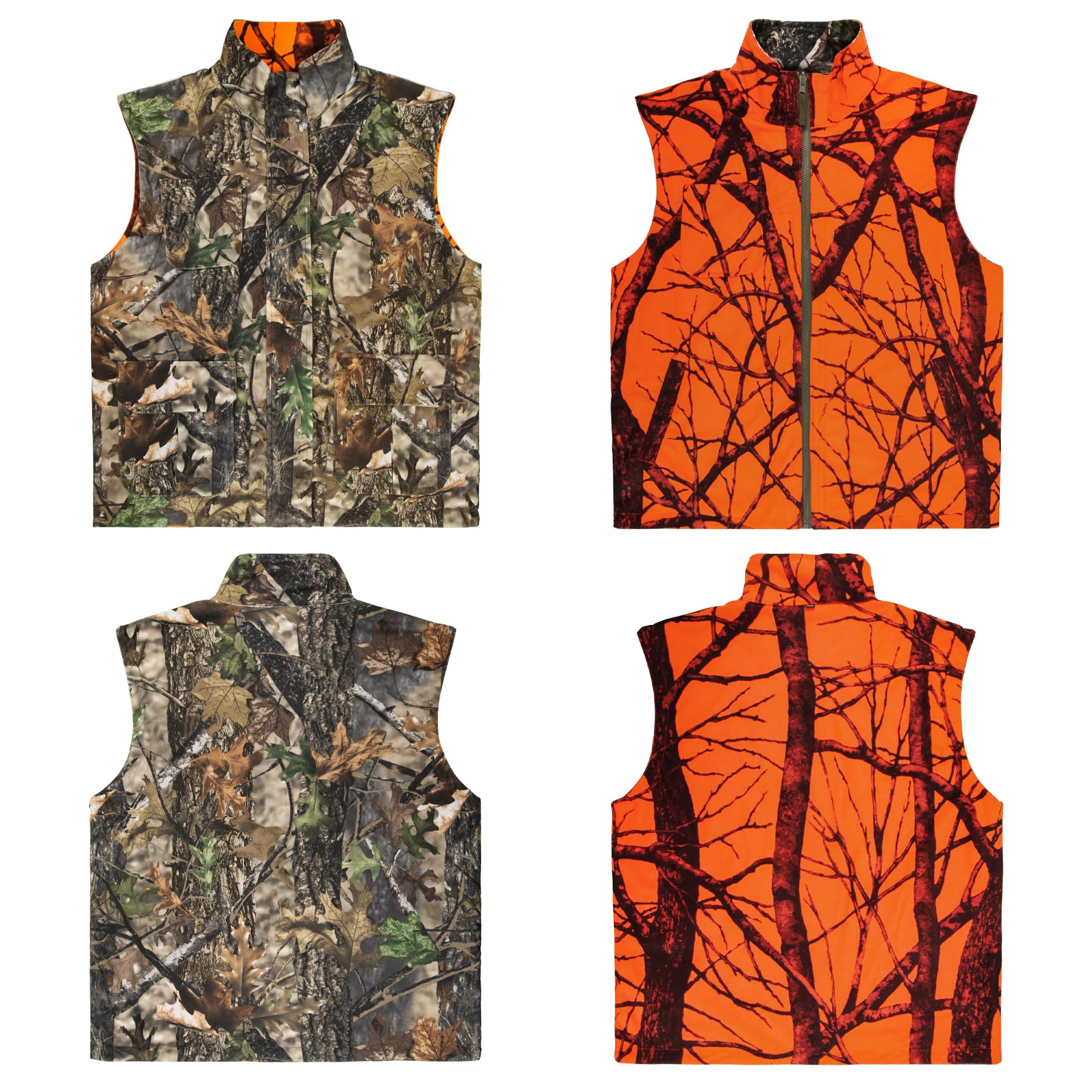 GUGULUZA Gilet da caccia arancione mimetico, per pesca, escursionismo, campeggio, alpinismo, taglia S-XL