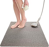 Vista 42 de ENKOSI Alfombra antideslizante para ducha y baño Loofah - Comodidad acolchada suave - Sin ventosas para bañeras lisas o texturizadas - Drenaje