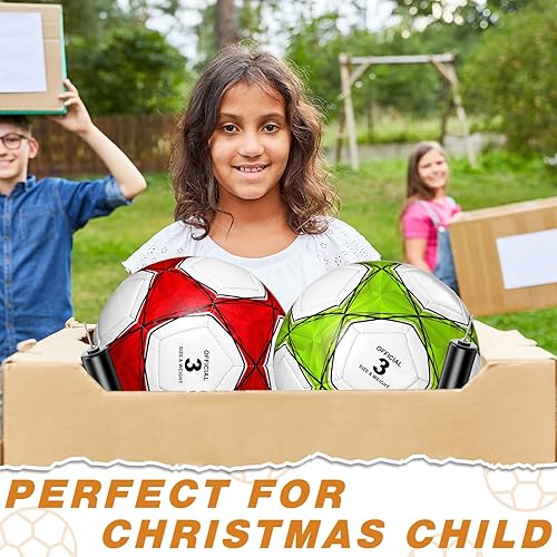 Miniatura 5 de Balón de fútbol de Navidad de operación a granel con agujas de bomba, regalo oficial de pelota de fútbol desinflada para jóvenes y adultos, práctica