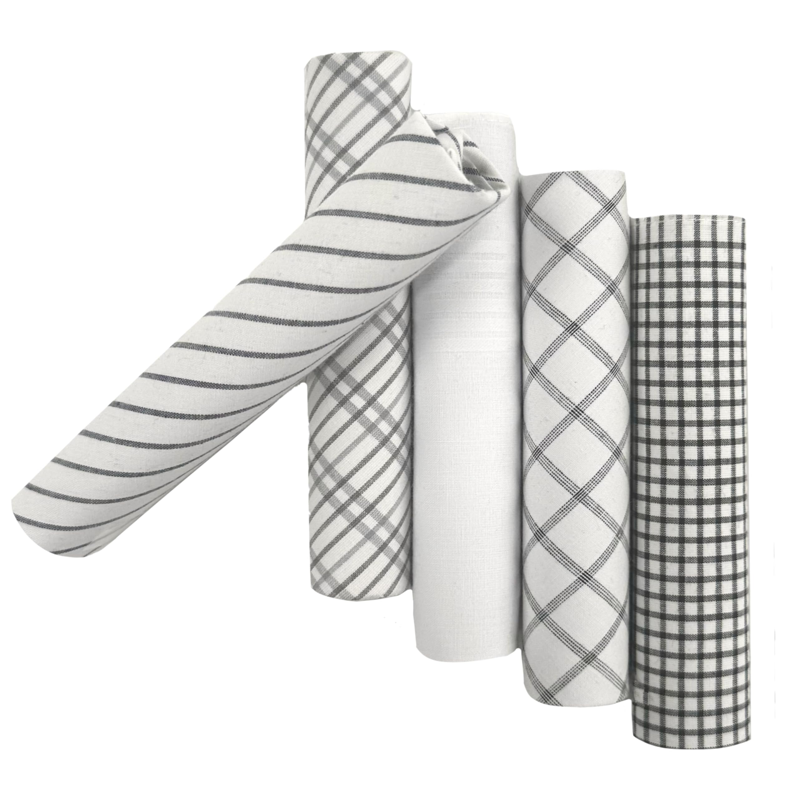 Junvena Cotton Handkerchiefs for Men Fancy Gift Set,5 Pack