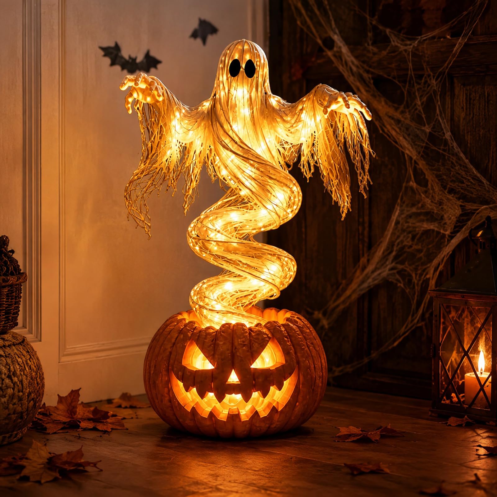 Ghostly Lights Halloween decorazione giardino rotante LED lampada | Ghostly Lights Halloween Si Posa Facilmente Nel Prato E Resiste Alle Intemperie Per Il Riutilizzo