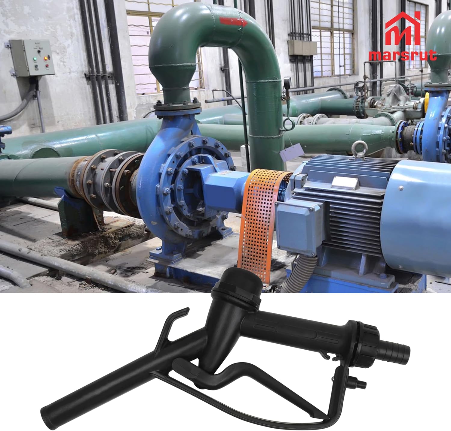 Fuel Dispensing Nozzle, DN20 3/4" Pump Handle Gun for Water Hose Diesel Oil Chemical IBC Tank Liquid Urea Industry Filling Transfer Delivery, SZ-20 Heavy Duty Plastic Multipurpose Manual Trigger