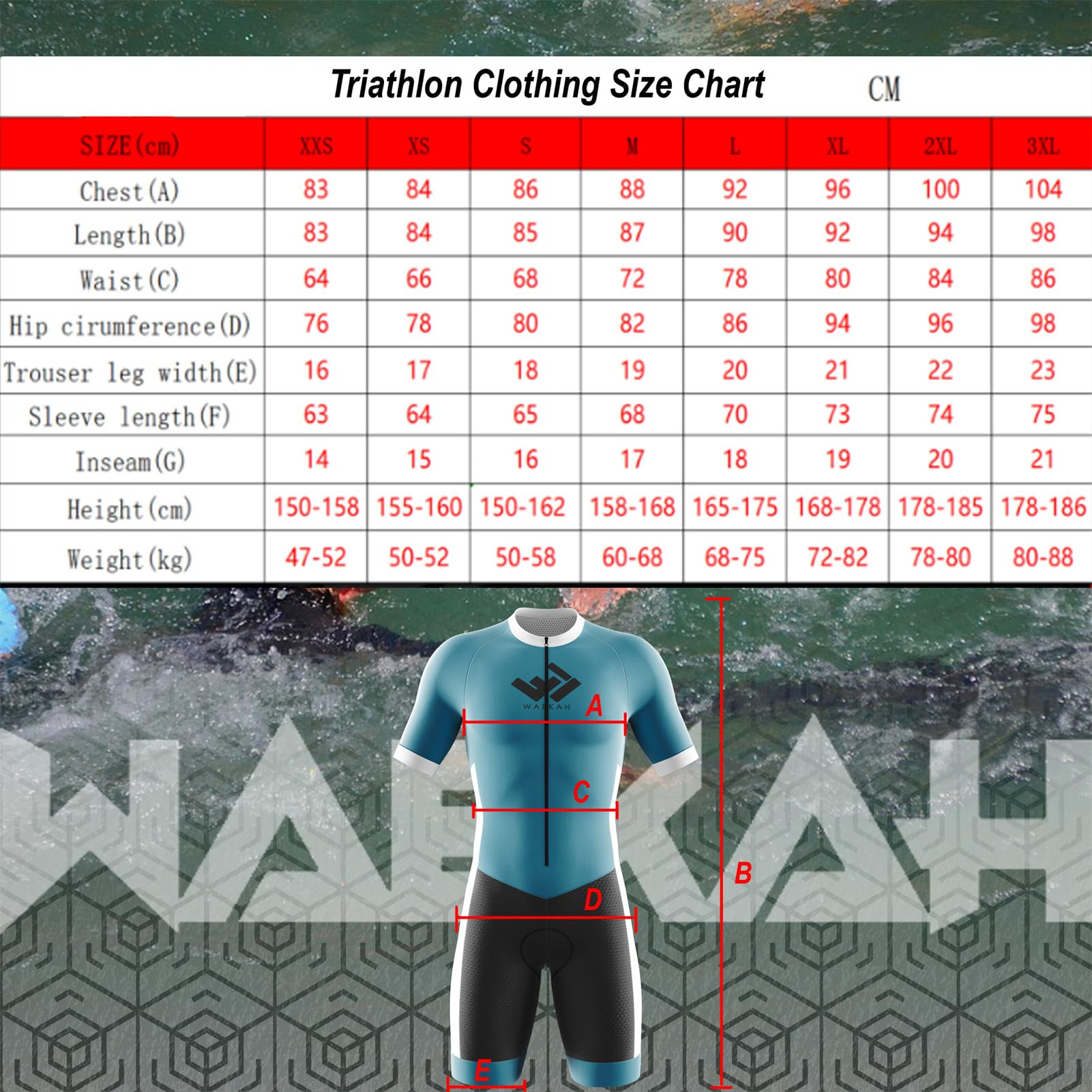 Summer Cycling Skinsuit Triatlón for Hombres, Pro Manga Corta Traje de Ciclismo, Racing Tri Suit de Bicicletas Acolchado de Gel, MTB Mono Bueno para Correr, Andar en Bicicleta
