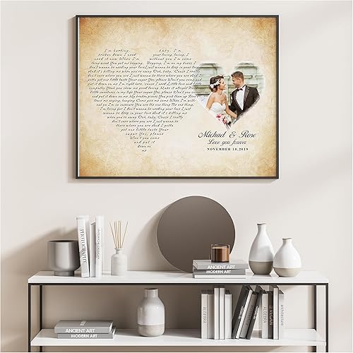 Vista 148 de Letras de música personalizadas, canciones, lienzo/fotos sin marco/impresiones enmarcadas con corazón en nombres de corazón, fecha de carga de fotos