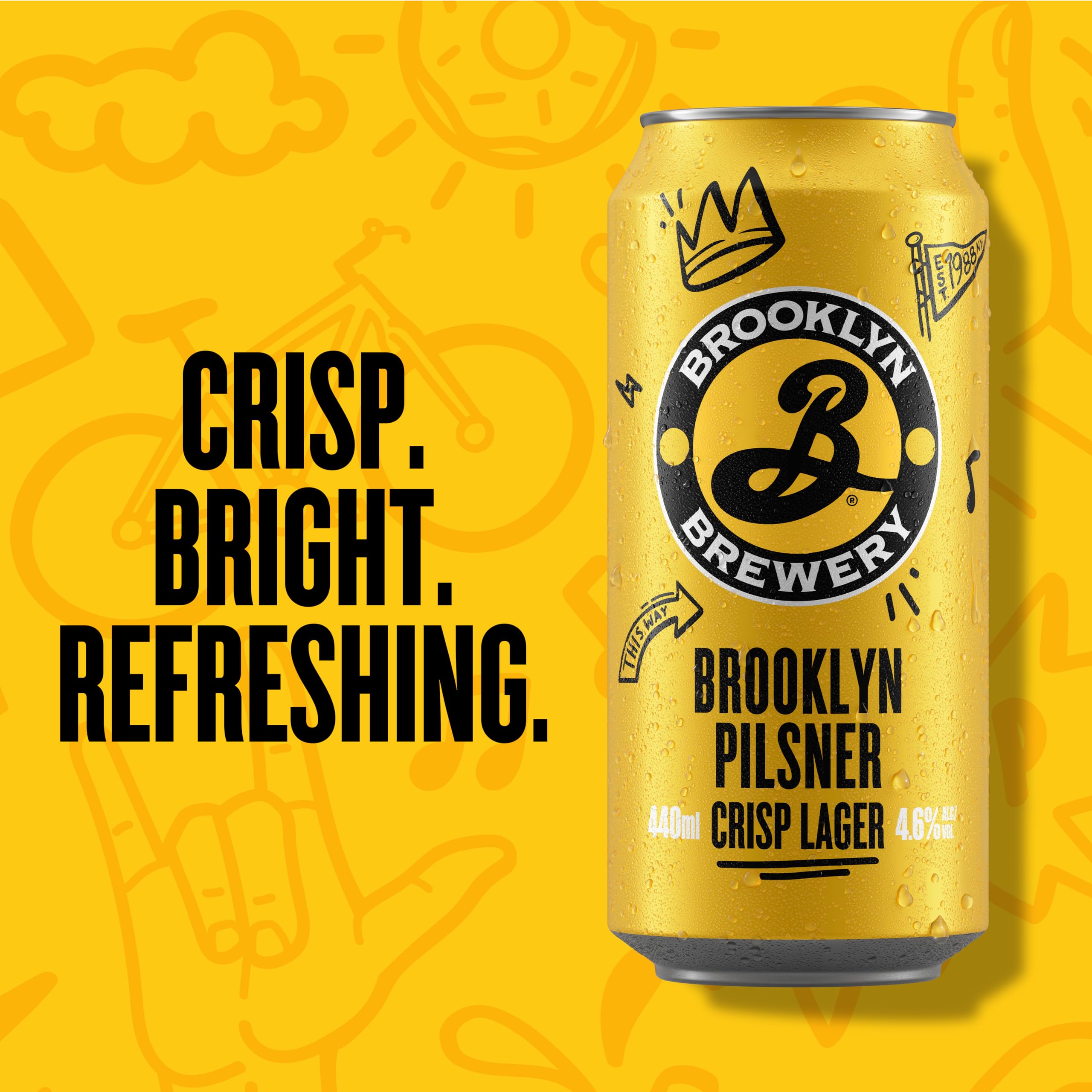 Brooklyn Pilsner Lager Beer 440ml Can (Pack of 10) — view 3