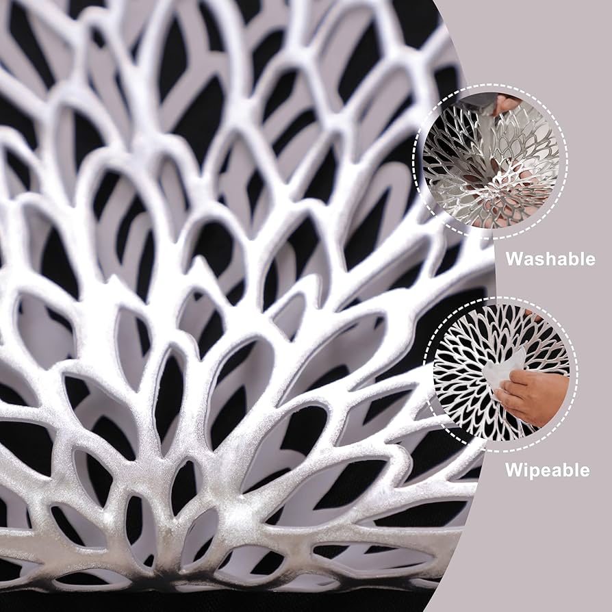 Amazon｜Snowkingdom シルバープレースマット & コースター 18組 36枚