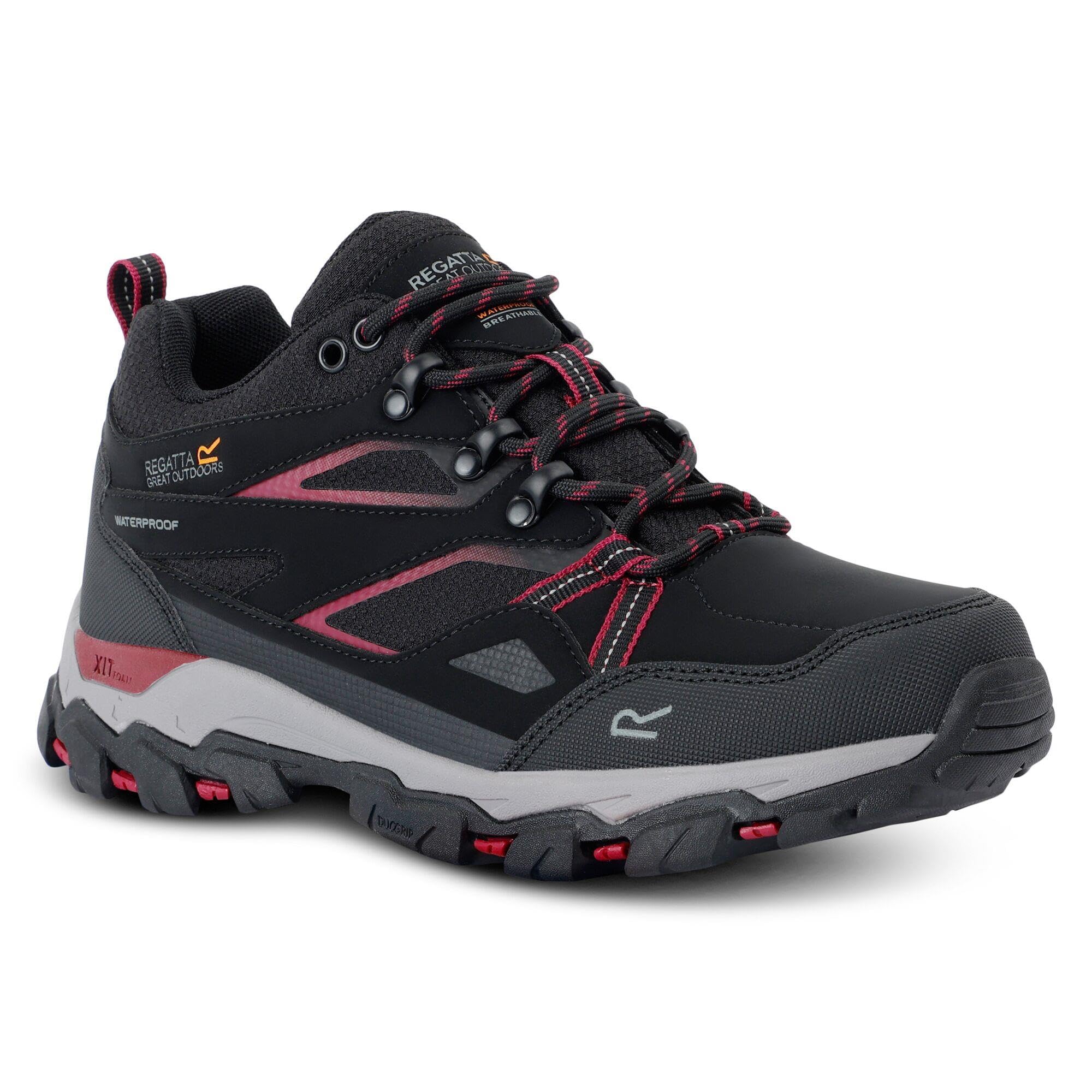Regatta Womens Lady Holcombe Low Waterproof Walking Shoe -black, Black, Size 3, Women