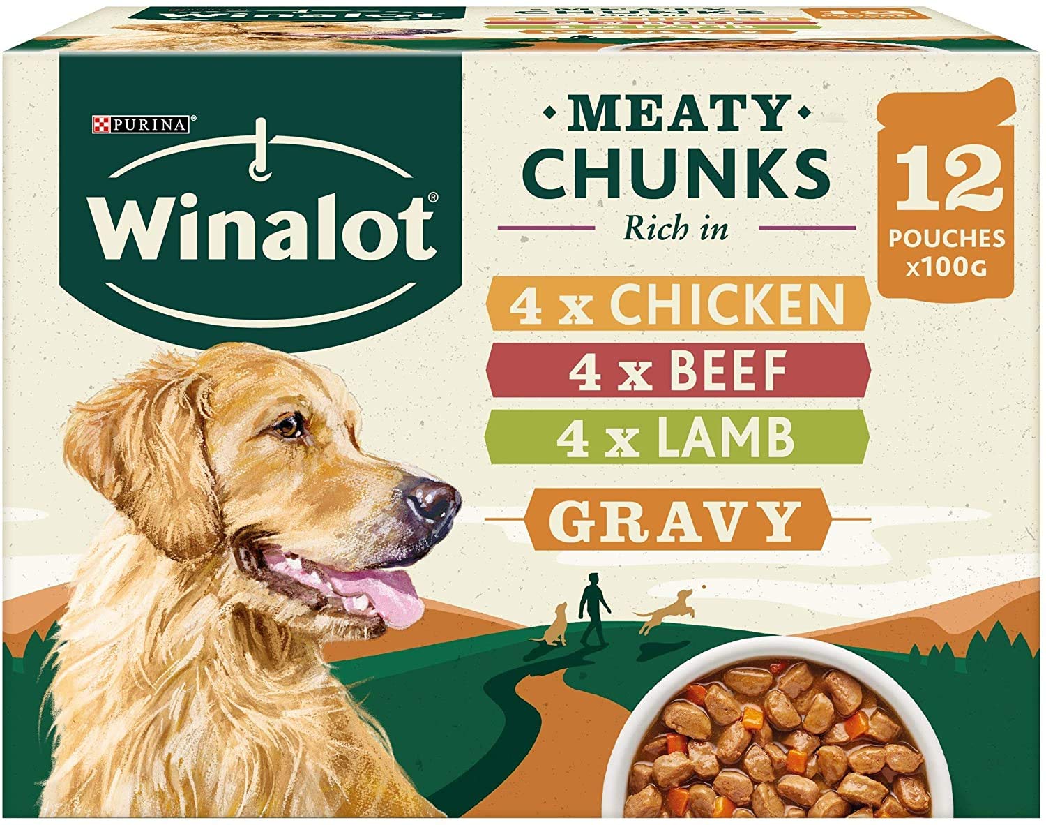 Winalot 3 x Dog Food Mixed in Gravy 12 x 100 g