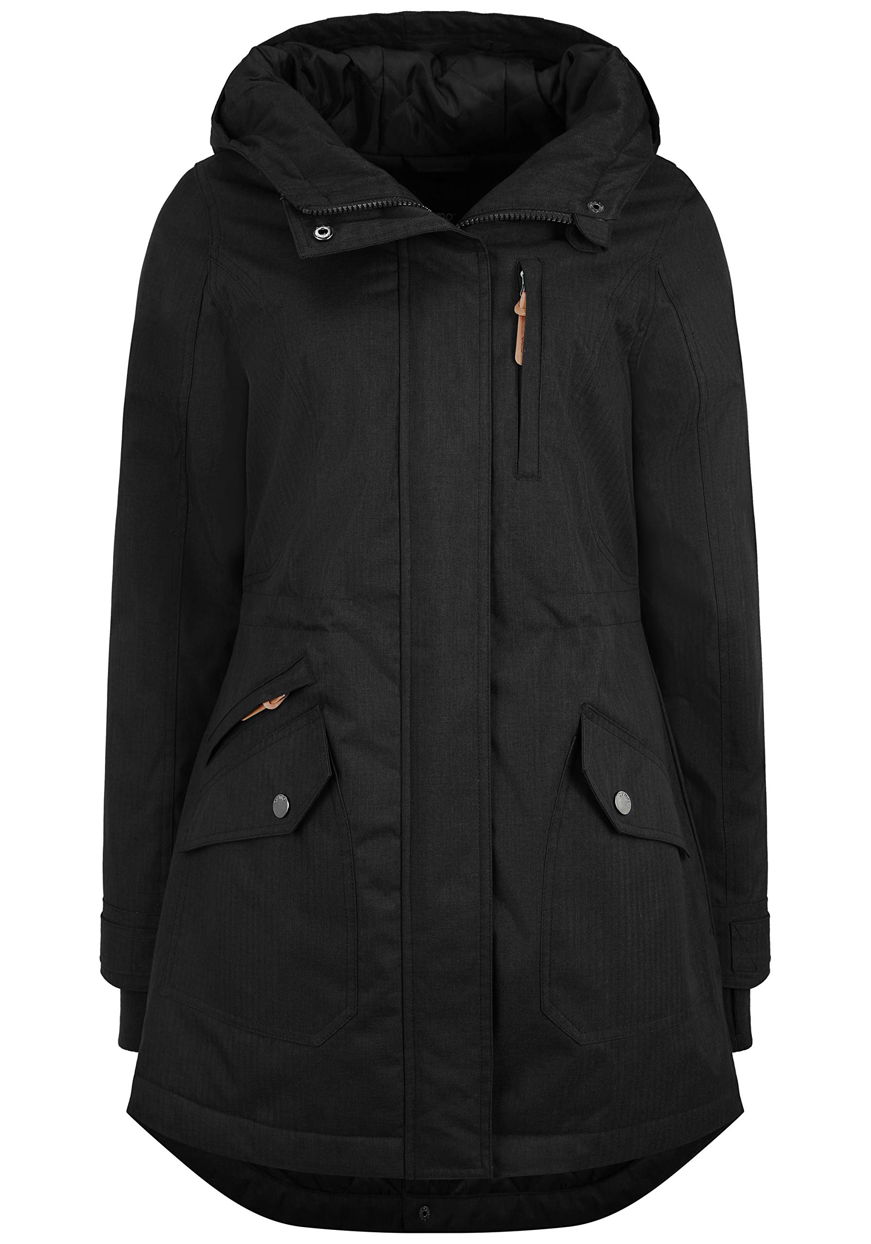 OXMO OXBella Damen Parka Übergangsmantel Lange Jacke mit Kapuze