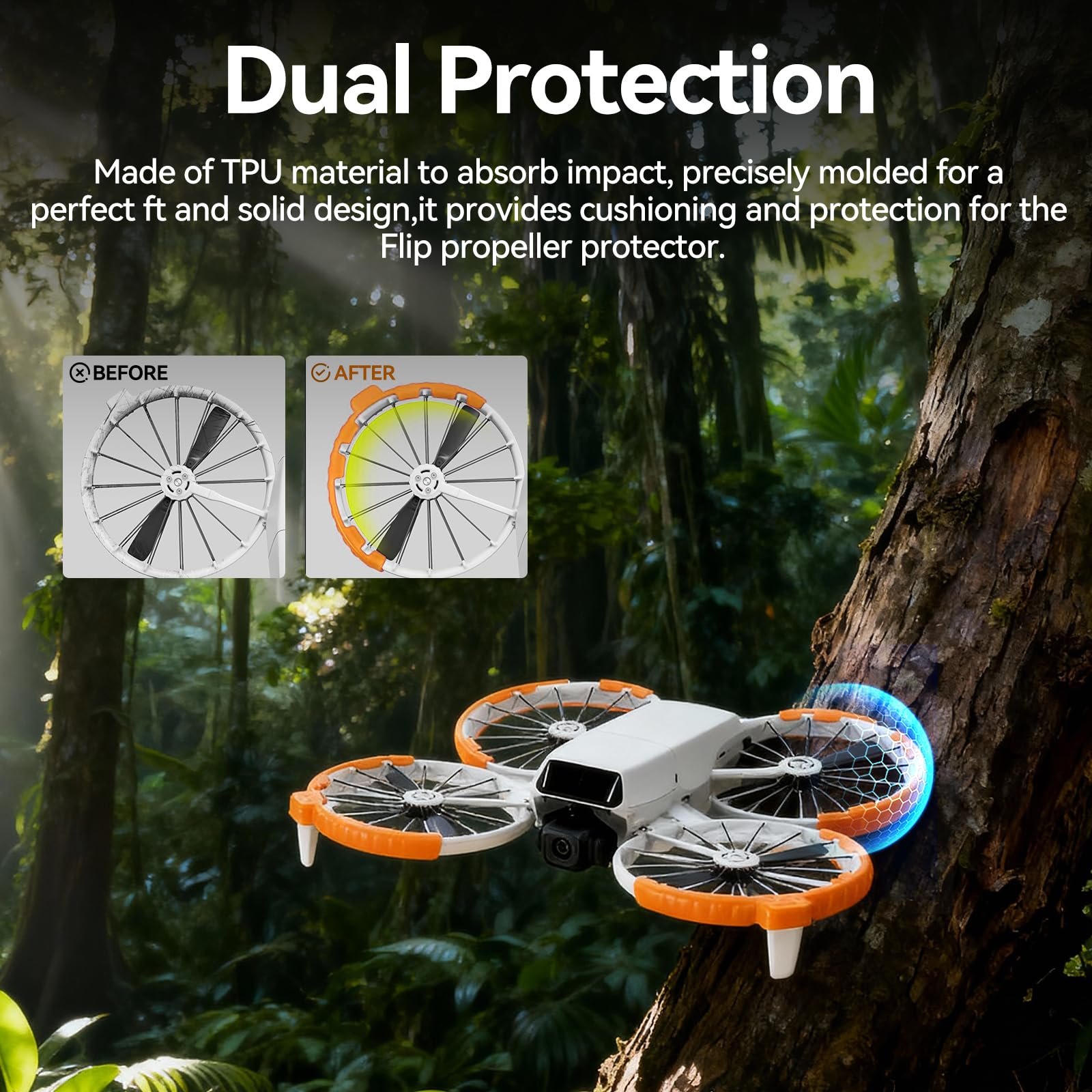 DJI Set di accessori Flip (RC-N3) – custodia, piedini di estensione dell'altezza, protezione dell'elica, set completo per la massima sicurezza