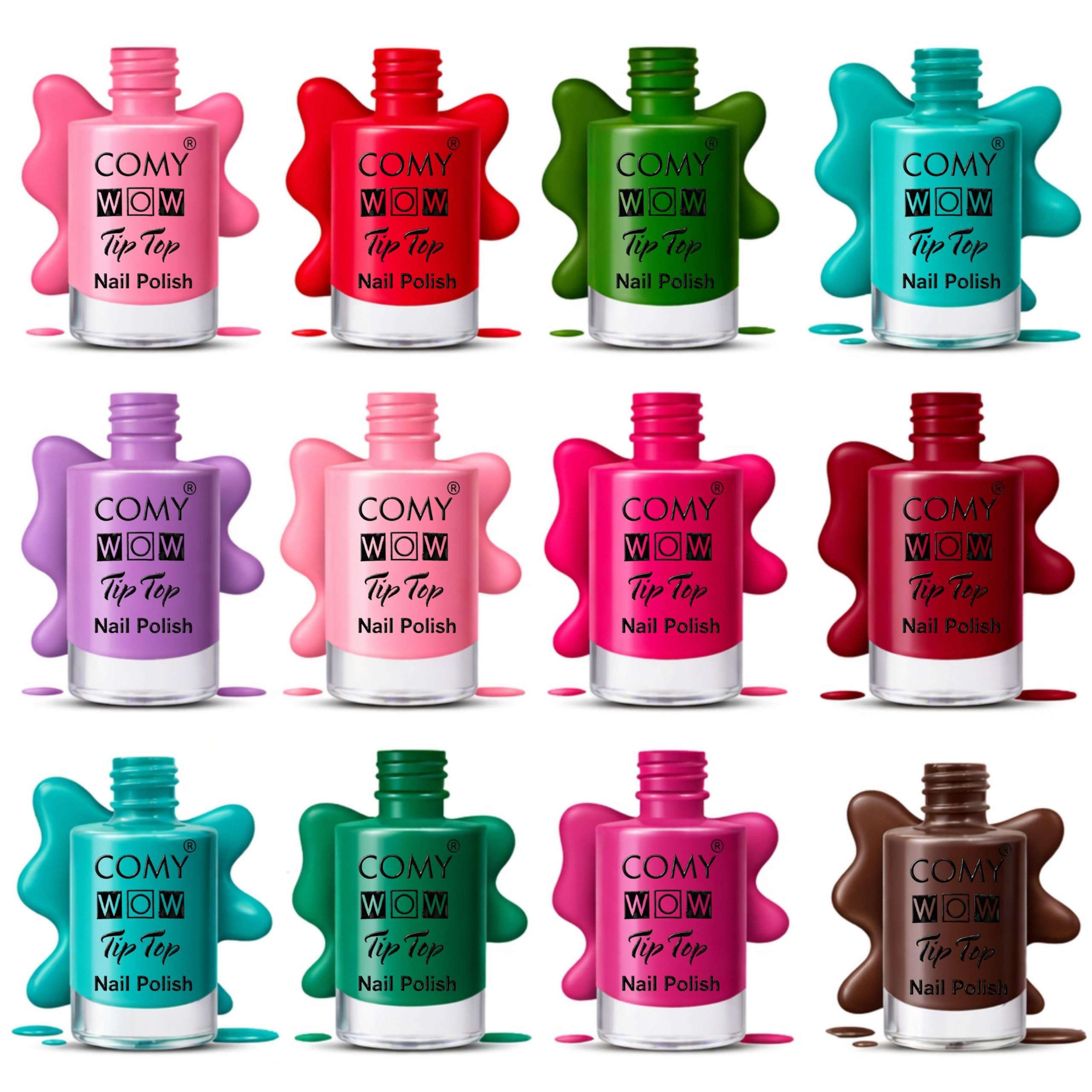 Tip Top Nail Polish, Glitter Finish, Multi-Color Collection, 12 Piece Set (NP_03_multi)-image-12
