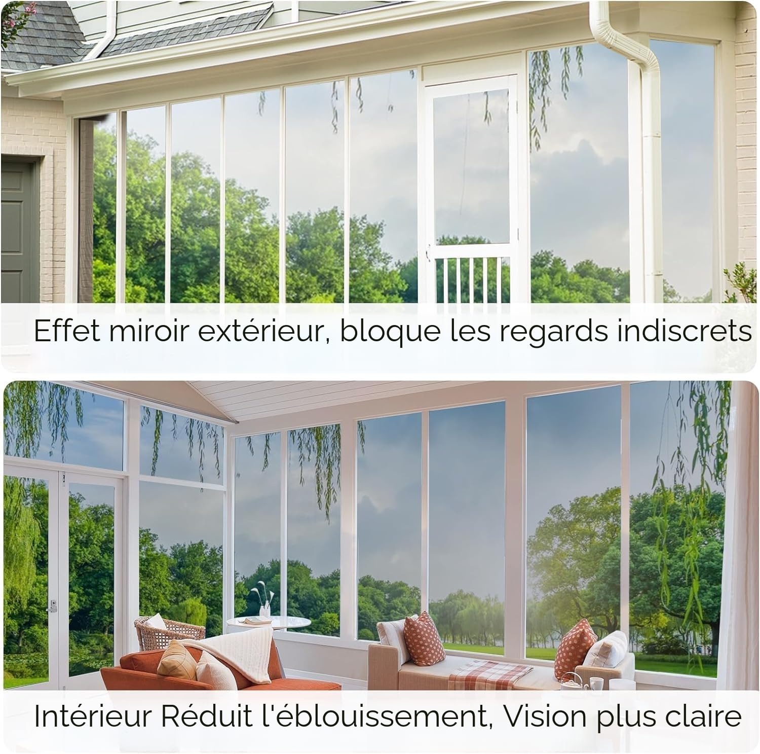 Film Fenetre Anti Regard 100x400cm Film Anti Chaleur Film Anti UV Fenetre | Film Sans Tain pour Fenetre, Film Occultant Fenêtre, Film Miroir pour Fenetre pour Salon, Chambre, Bureau, avec Accessoires