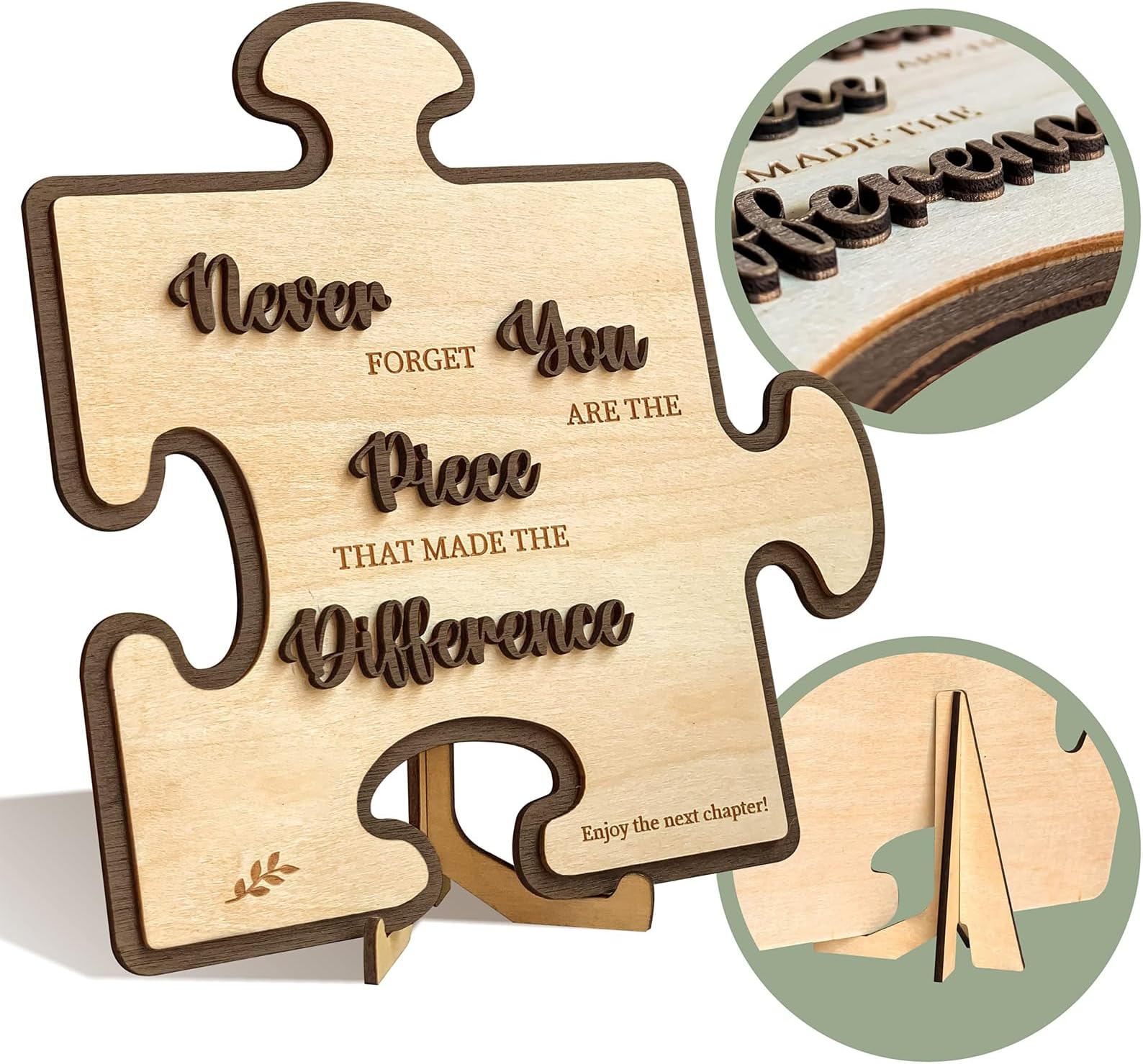 Johiux Leaving Gifts for Colleagues Women Men Friend,Puzzle Piece Wooden Plaque New Job Gifts,Retirement Gifts for Women Men,Thank You Gifts for Teachers Colleagues Nurses Retirement Gifts