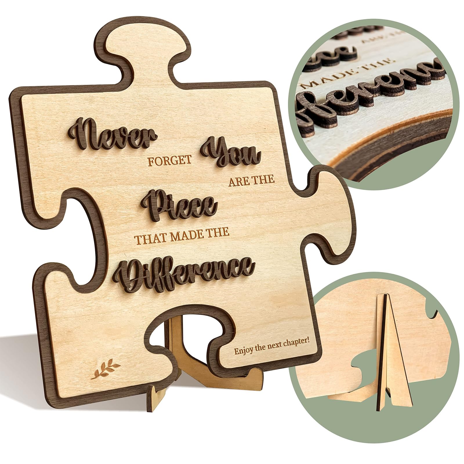 Johiux Leaving Gifts for Colleagues Women Men Friend,Puzzle Piece Wooden Plaque New Job Gifts,Retirement Gifts for Women Men,Thank You Gifts for Teachers Colleagues Nurses Retirement Gifts