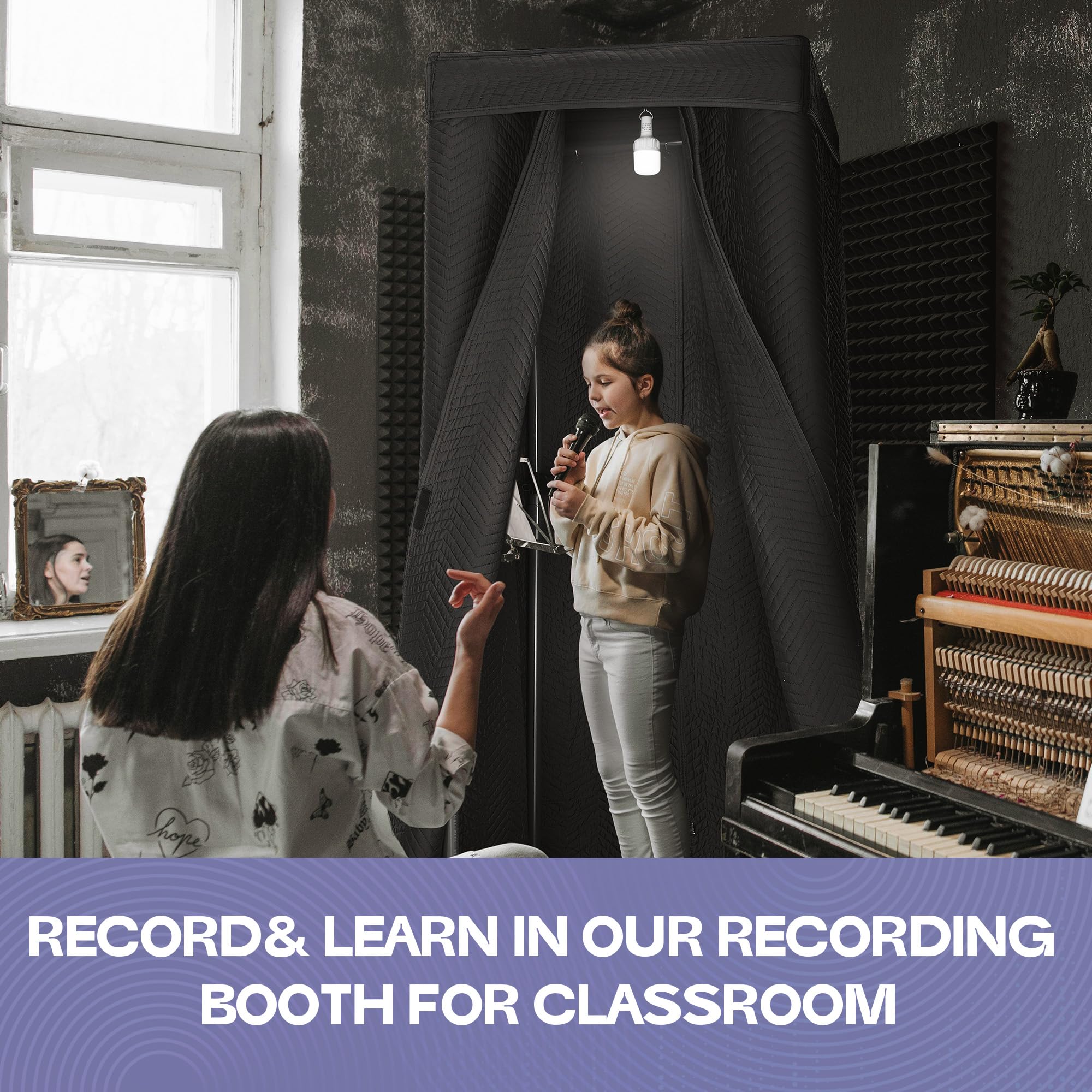 Starfavor Portable Vocal Booth for Recording Echo-Free Vocals, Double-layer 360 Reverb Stand-In Isolation Shield, Pro-Sound Blankets, Studio with Travel Bag - Image 9