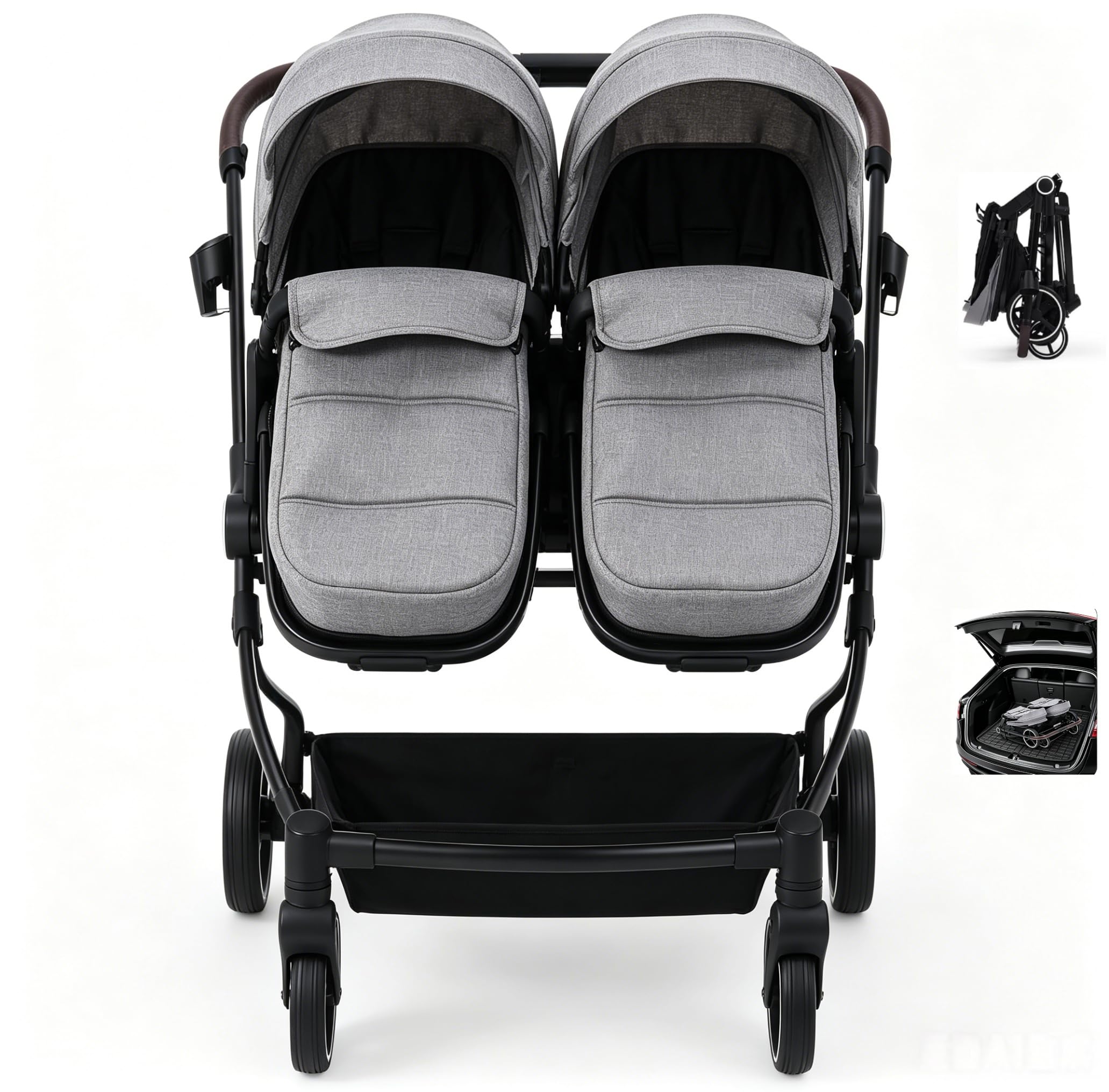 Zwillingsbuggy 0-3 Jahre Leicht Handlich Doppelkinderwagen Sonnenschutzsegel Double Pushchair